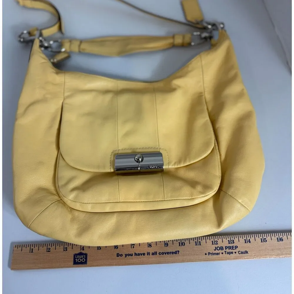 Coach Kristin Yellow Leather Hobo Style Shoulder Bag With Crossbody Strap 16787